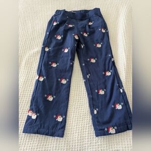 Santa & Snowflake Embroidered Corduroy Navy Kids Casual Bottoms - 4T